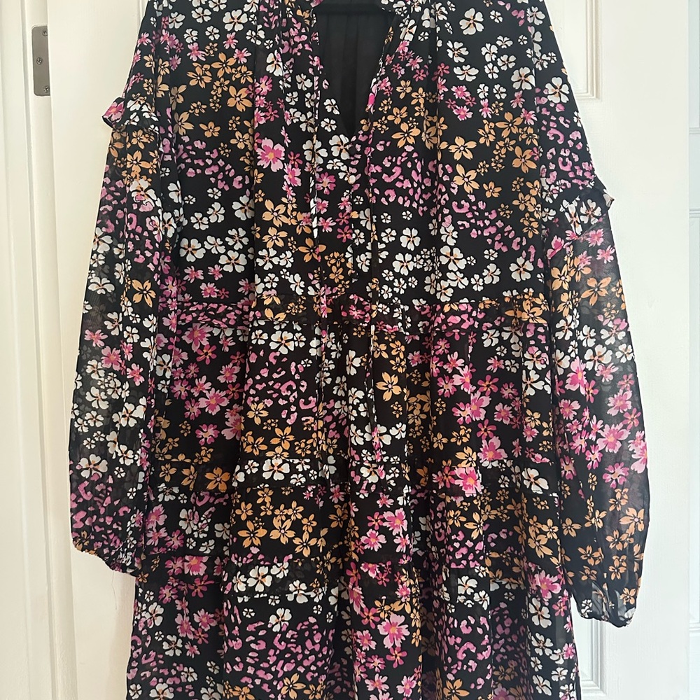 Boohoo Floral Long Sleeve Dress